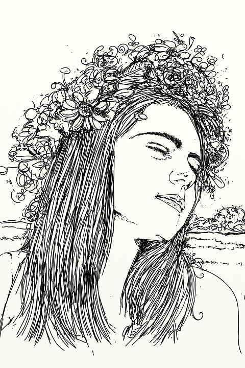 Detail Gambar Sketsa Wanita Bunga Nomer 3