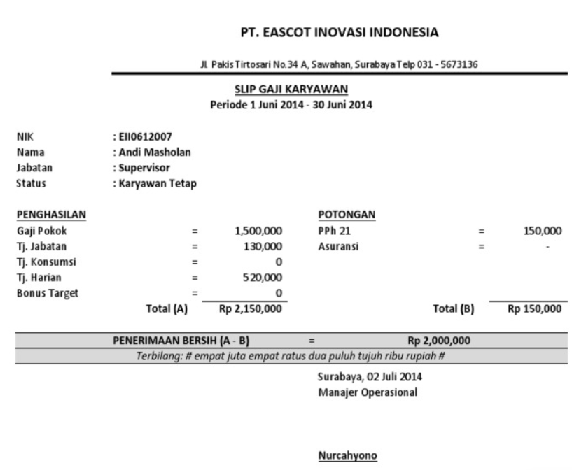 Detail Gambar Slip Gaji Nomer 55