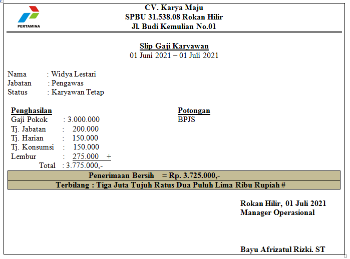 Detail Gambar Slip Gaji Karyawan Nomer 17