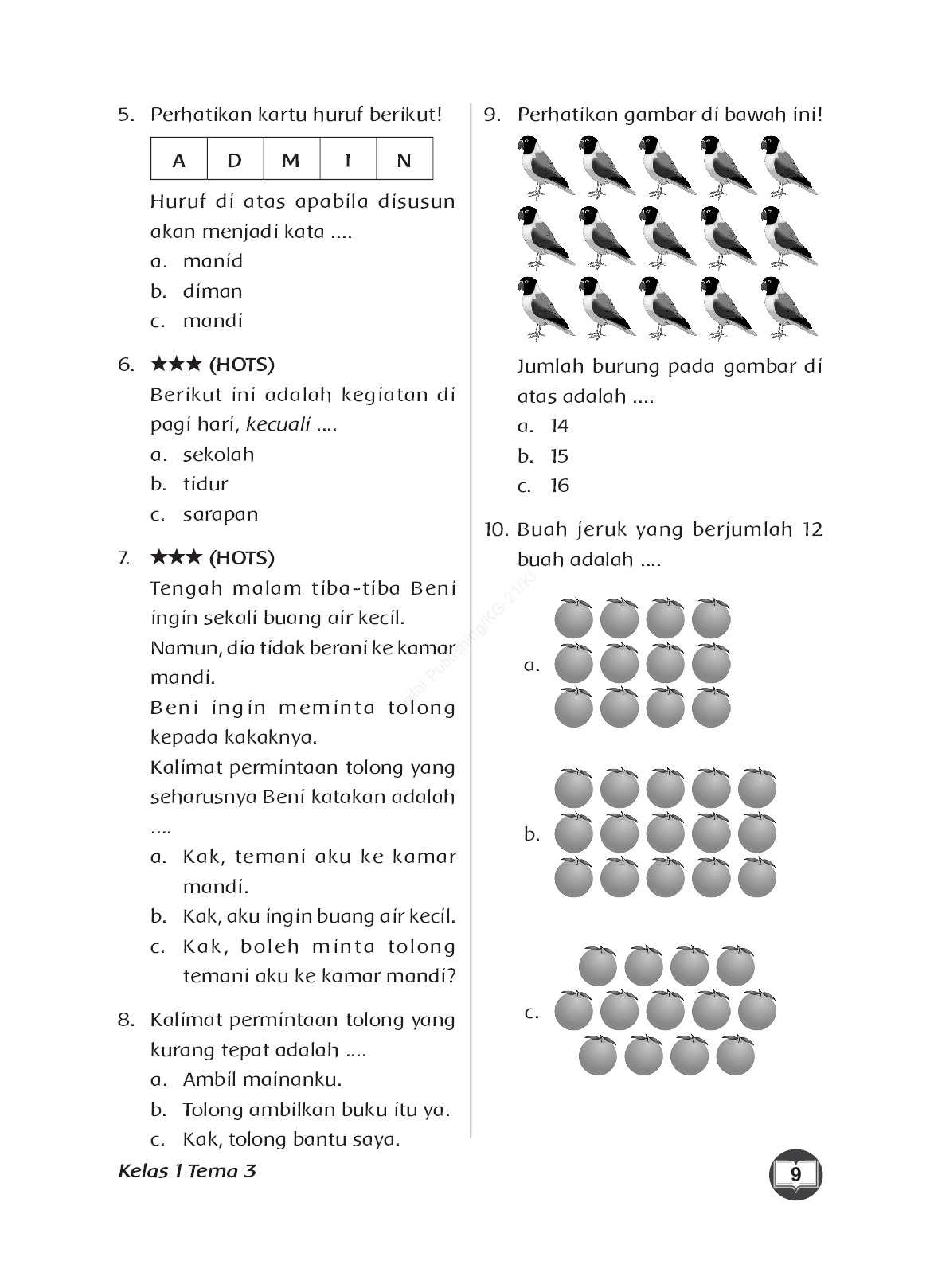 Detail Gambar Soal Kegiatanku Nomer 14