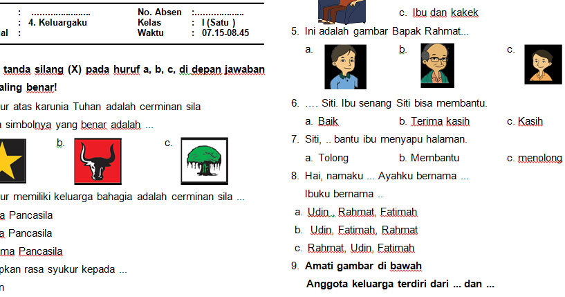 Detail Gambar Soal Keluargaku Nomer 25