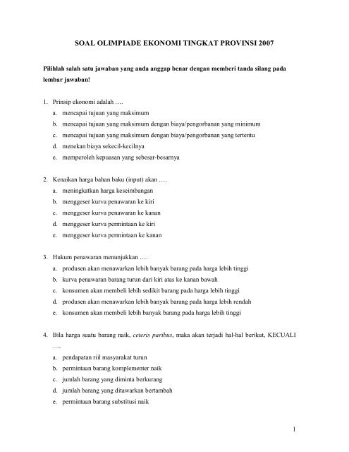 Detail Gambar Soal Olimpiade Ekonomi Nomer 48