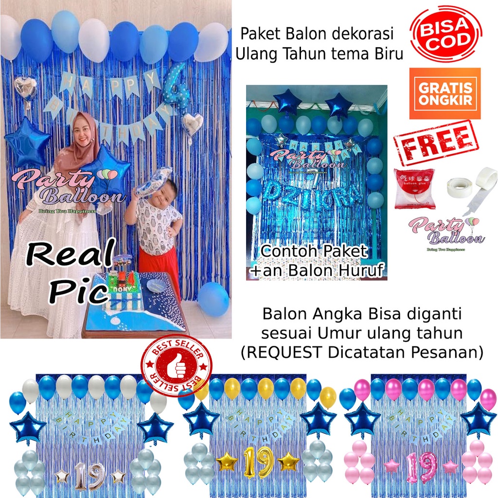 Detail Dekorasi Ulang Tahun Anak Tema Biru Putih Nomer 40