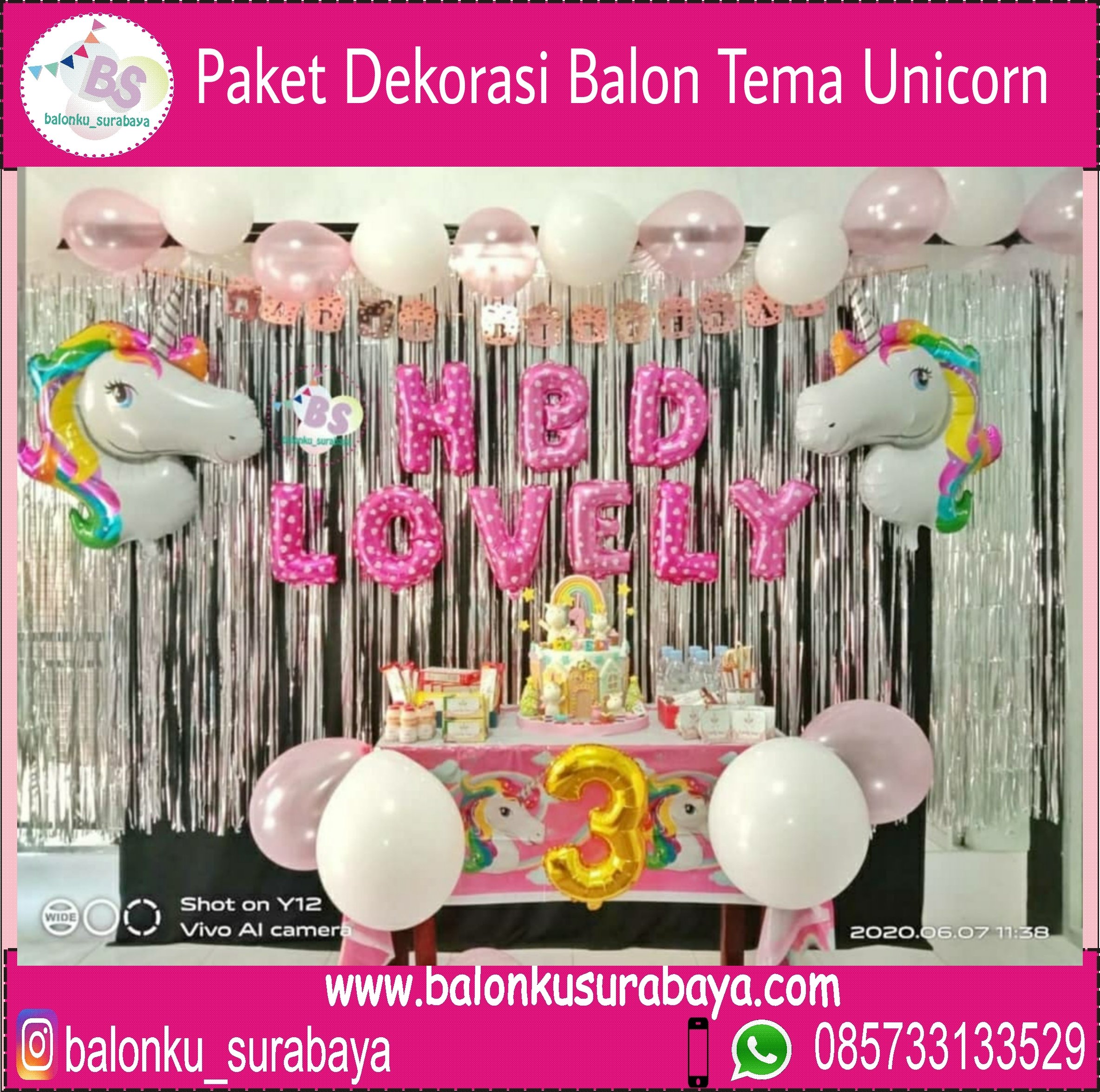 Detail Dekorasi Ulang Tahun Pink Putih Nomer 40