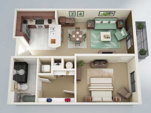 Detail Denah Apartemen Mewah 2 Kamar Nomer 3