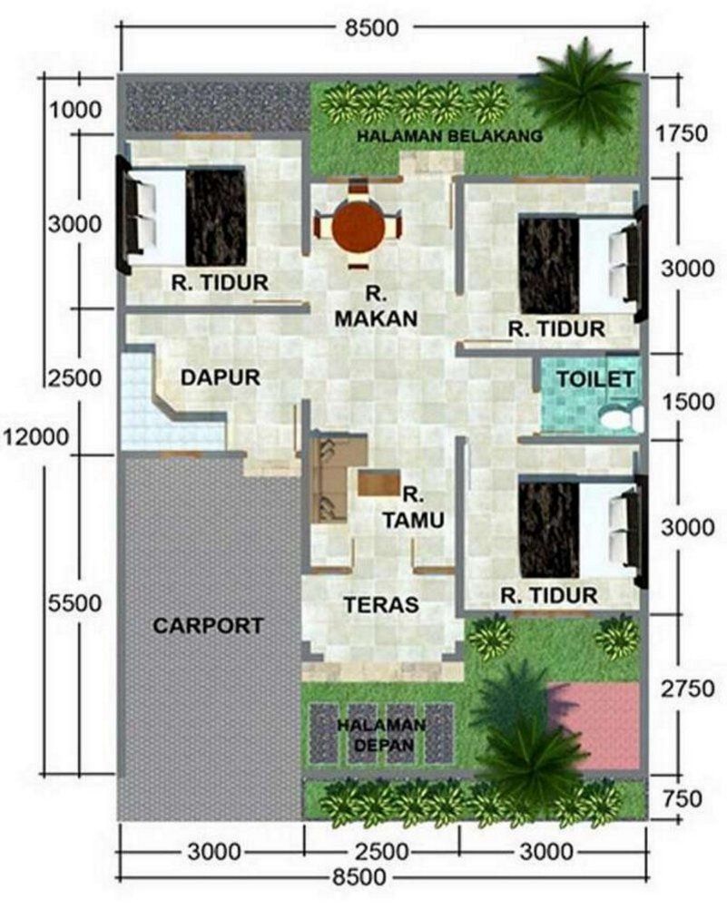 Detail Denah Desain Rumah Minimalis Nomer 8