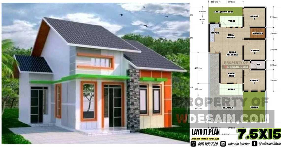 Detail Denah Gambar Rumah Minimalis 3 Kamar Tidur Nomer 36