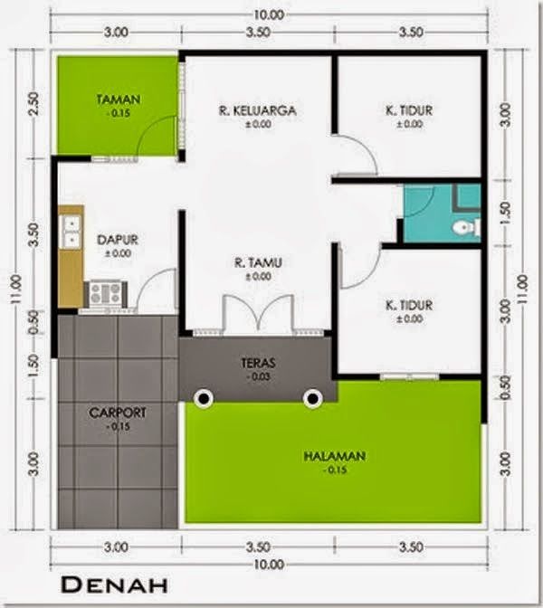 Detail Denah Gambar Rumah Type 36 Nomer 37