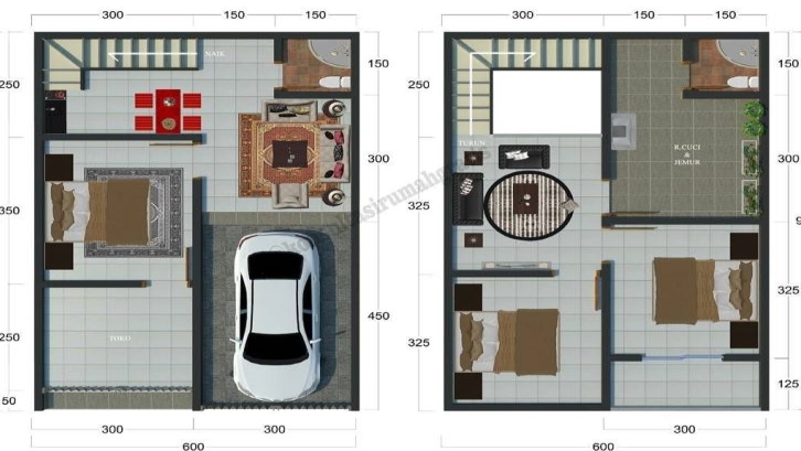 Detail Denah Gambar Rumah Type 36 Nomer 41