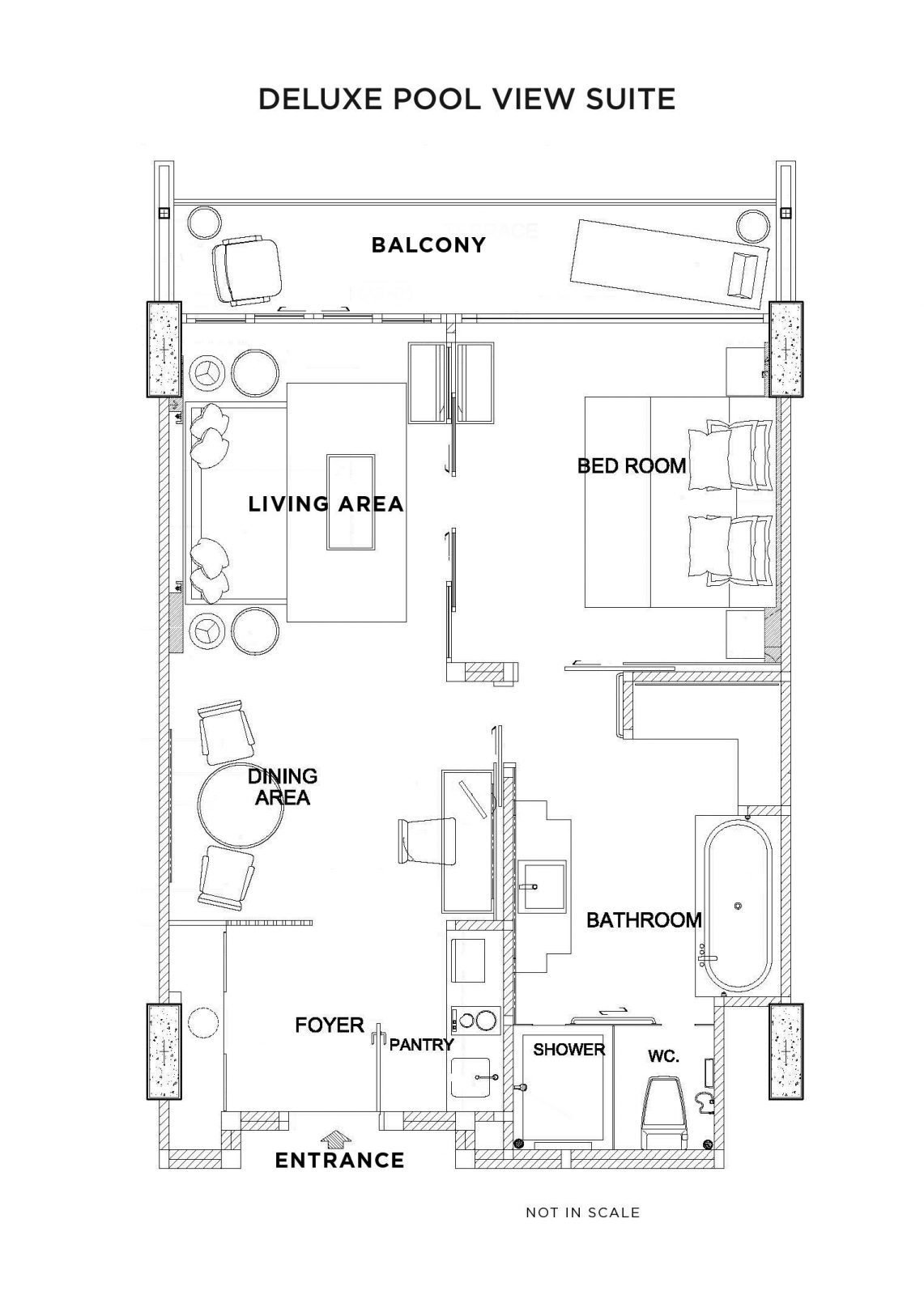 Detail Denah Kamar Hotel Suite Room Nomer 3