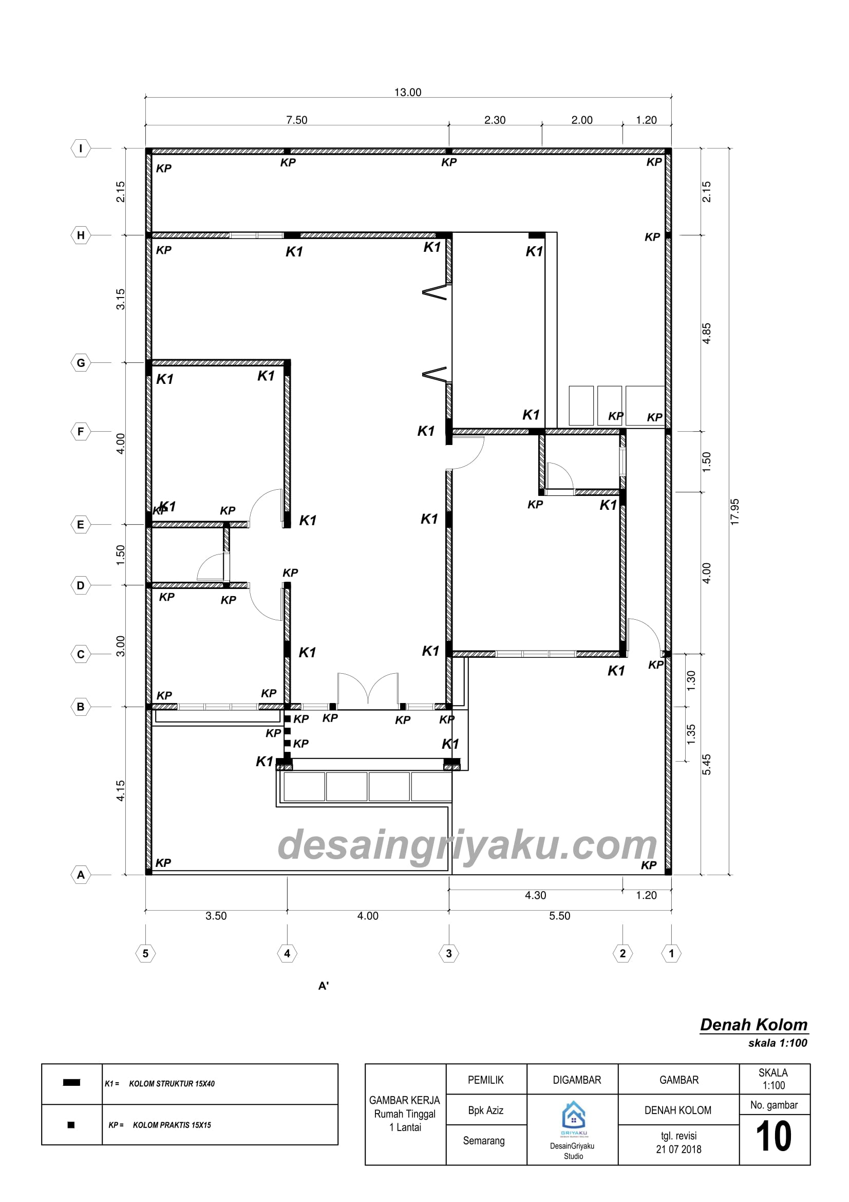 Detail Denah Kolom Rumah 2 Lantai Nomer 49