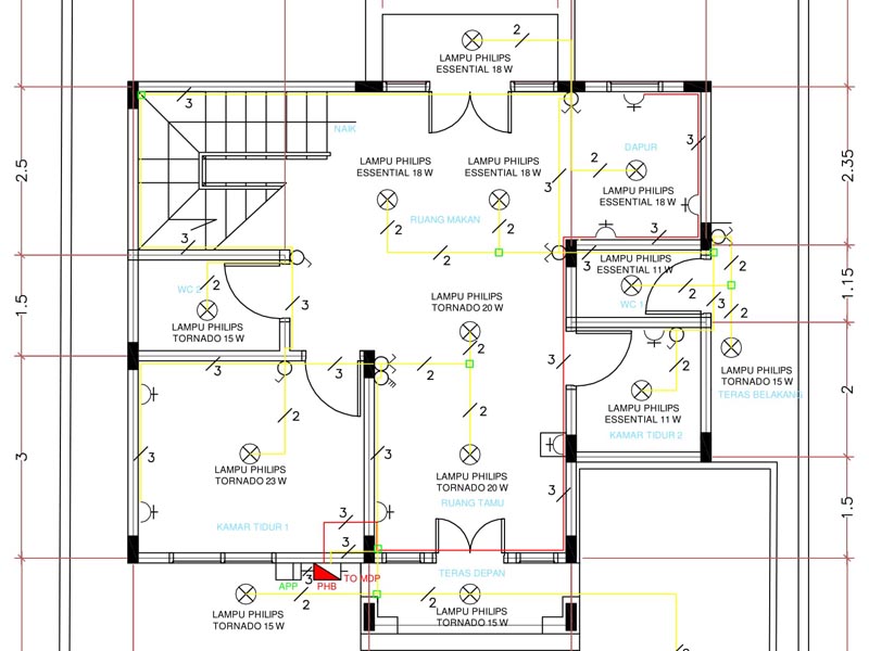 Detail Denah Listrik Rumah Nomer 7