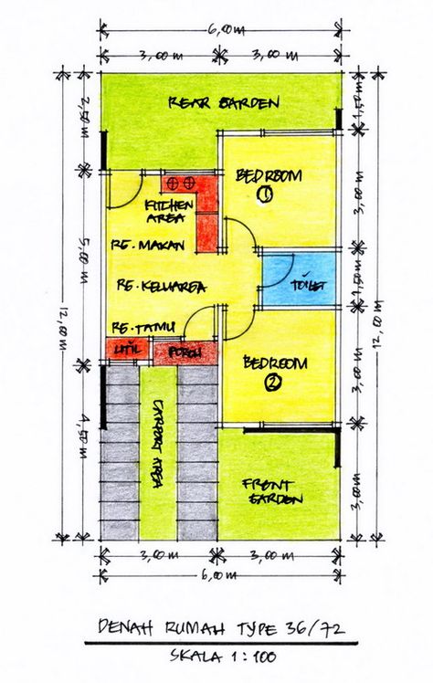 Detail Denah Model Rumah Minimalis Nomer 36