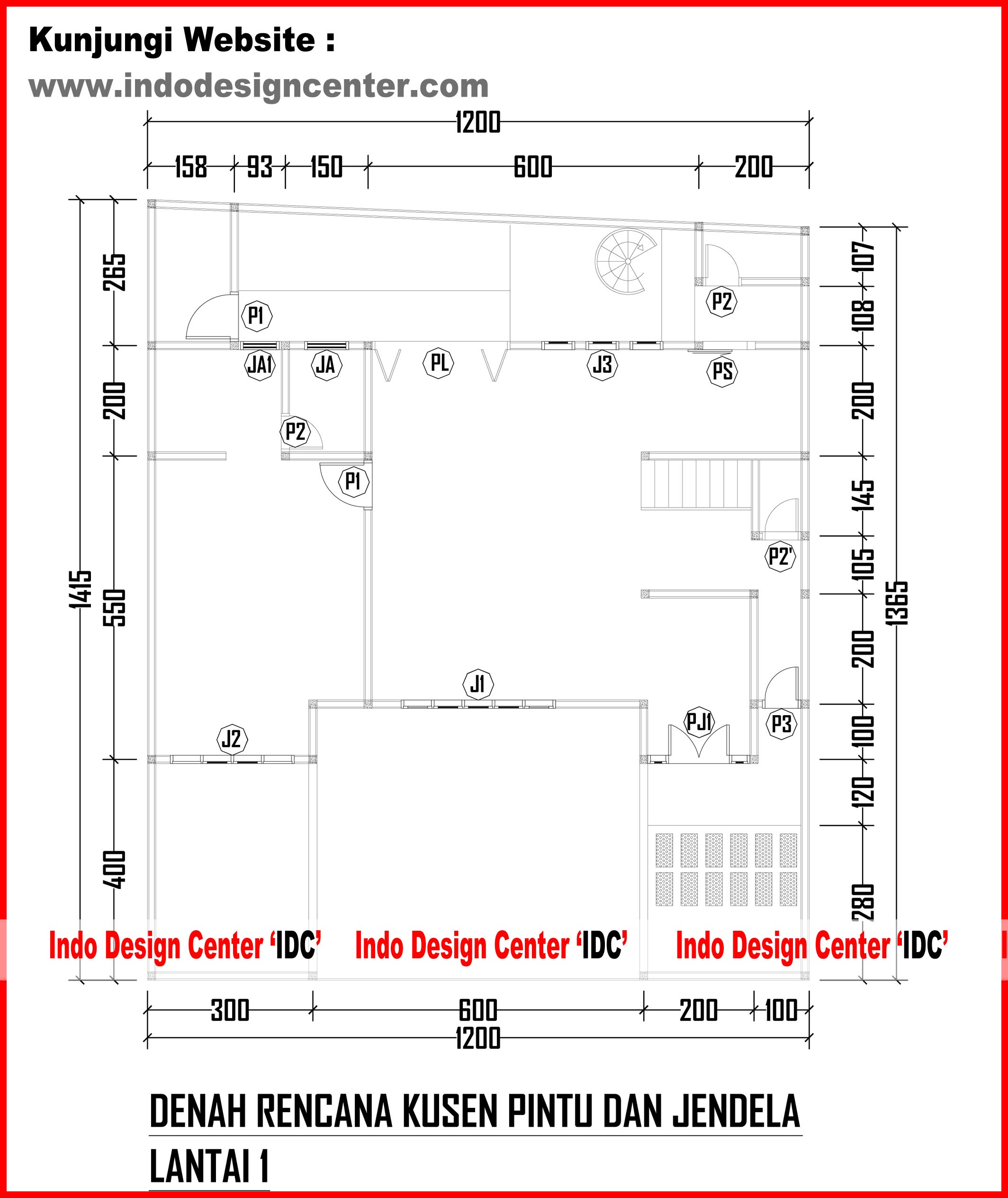 Detail Denah Pintu Dan Jendela Nomer 3