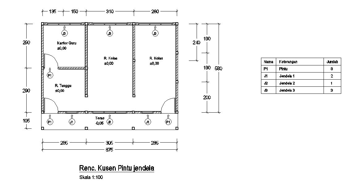 Detail Denah Pintu Dan Jendela Nomer 34