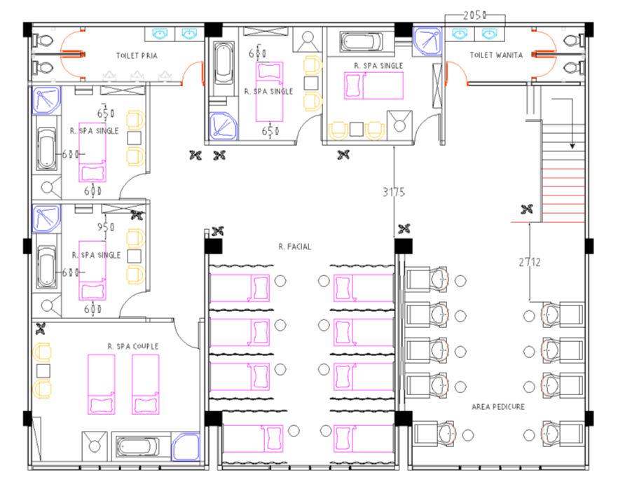 Detail Denah Ruang Spa Nomer 16