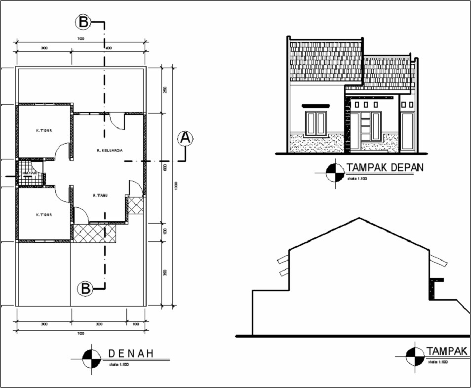 Detail Denah Rumah 1 100 Nomer 16