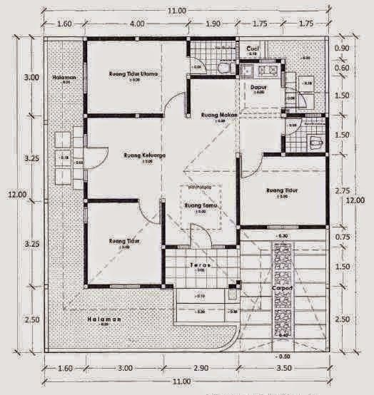 Detail Denah Rumah 1 Kamar Tidur Nomer 40