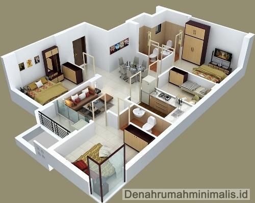 Detail Denah Rumah 1 Lantai 3 Kamar Tidur Nomer 16