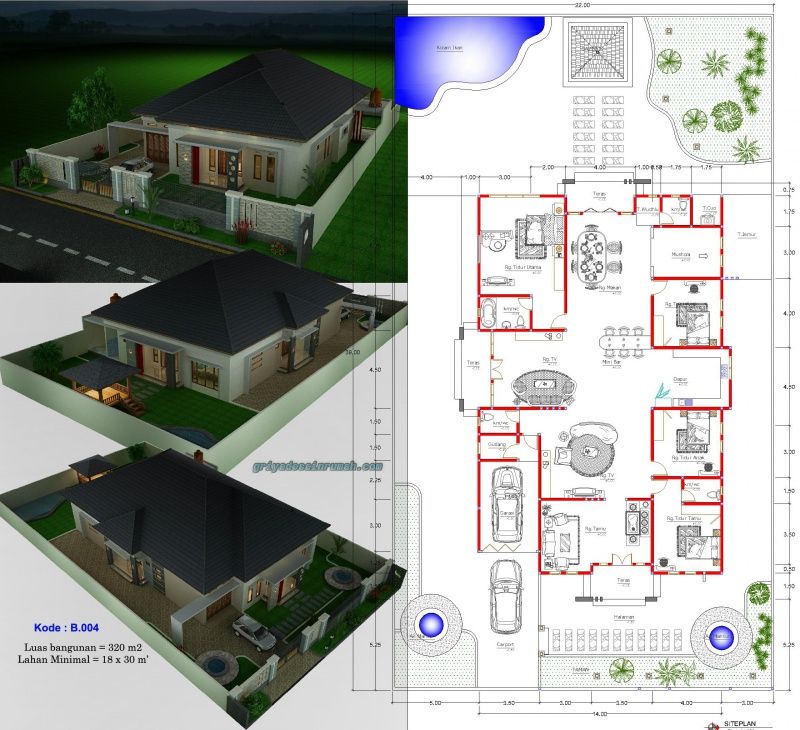 Detail Denah Rumah 1 Lantai 4 Kamar Nomer 9