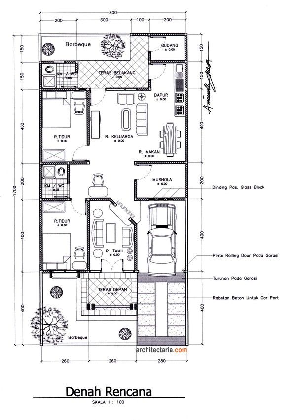 Detail Denah Rumah 1 Lantai Nomer 5