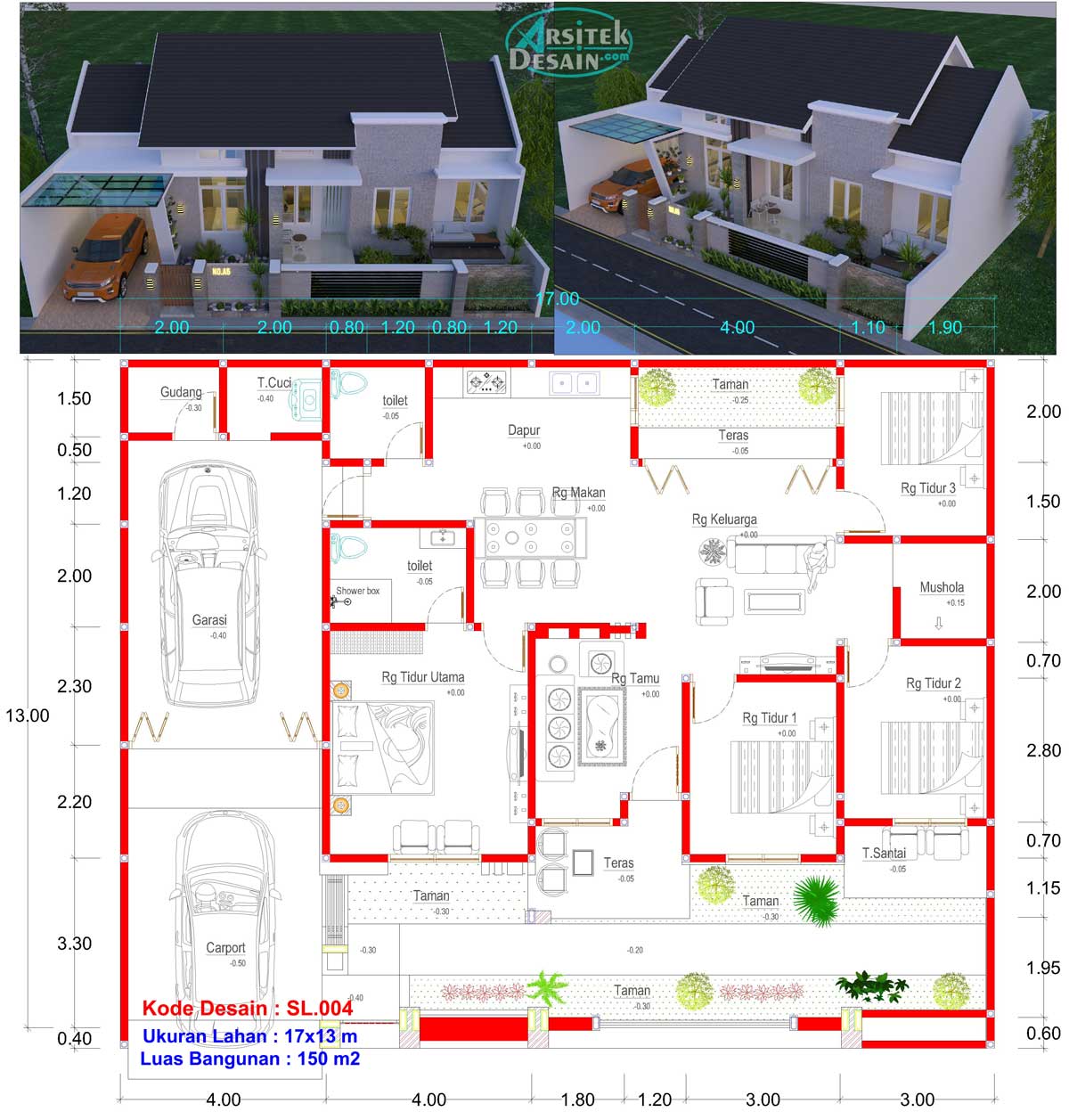 Detail Denah Rumah 1 Lantai Nomer 41