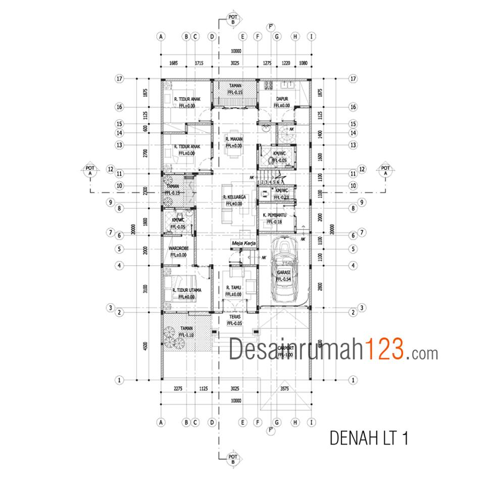 Detail Denah Rumah 1 Lantai Nomer 45