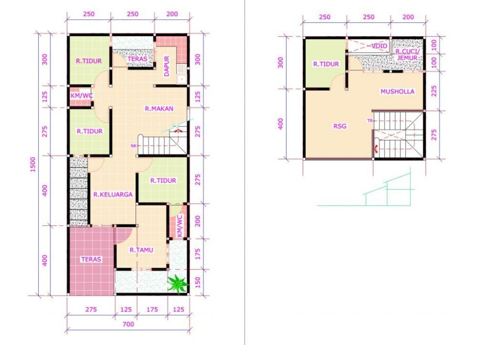 Detail Denah Rumah 10x7 Nomer 29