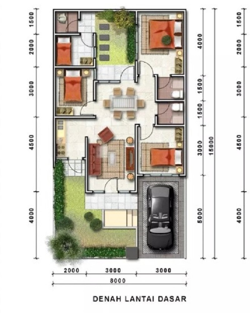 Detail Denah Rumah 10x7 Nomer 10