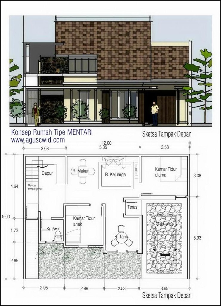 Detail Denah Rumah 12x8 Nomer 20