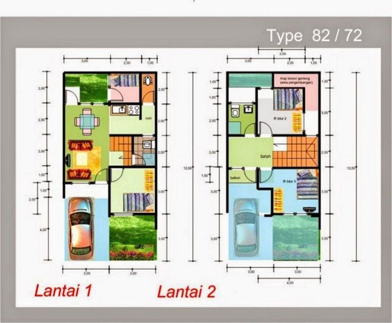 Detail Denah Rumah 12x8 Nomer 22