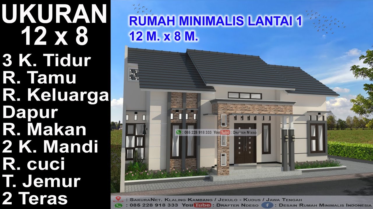 Detail Denah Rumah 12x8 Nomer 4