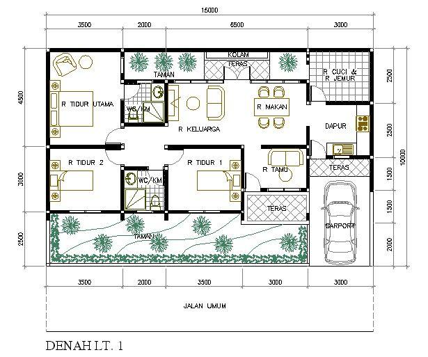 Detail Denah Rumah 12x8 Nomer 10