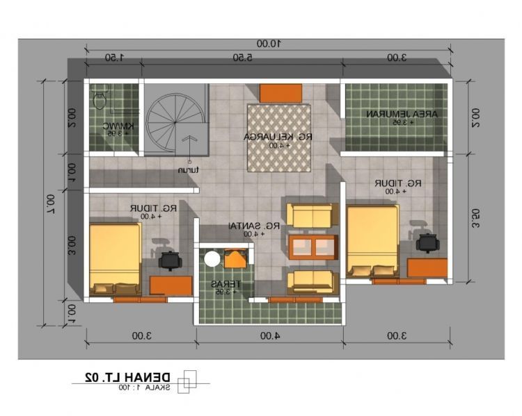 Detail Denah Rumah 2 Kamar Minimalis Nomer 41