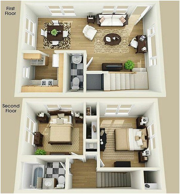 Detail Denah Rumah 2 Kamar Minimalis Nomer 44