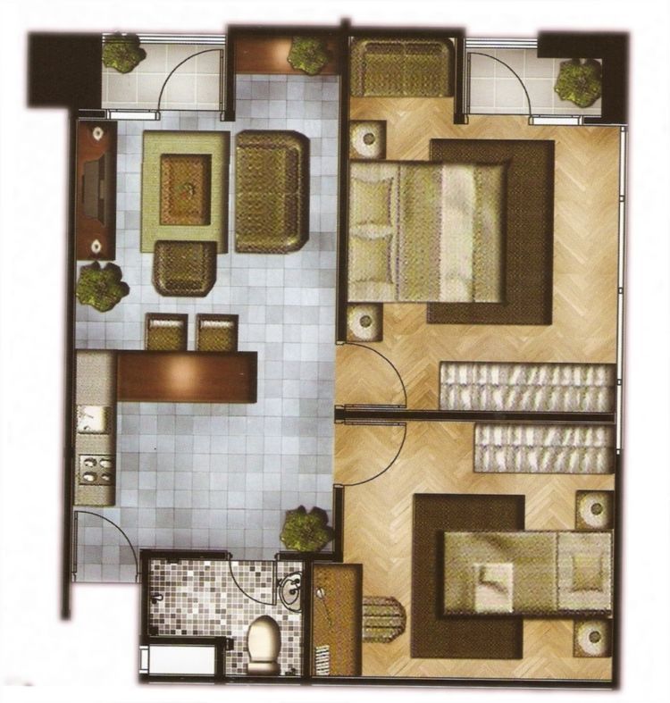 Detail Denah Rumah 2 Kamar Sederhana Nomer 45