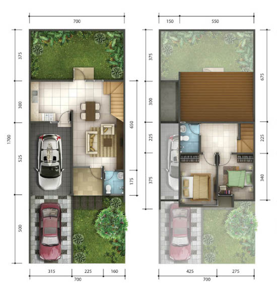 Detail Denah Rumah 2 Lantai 2 Kamar Tidur Nomer 13