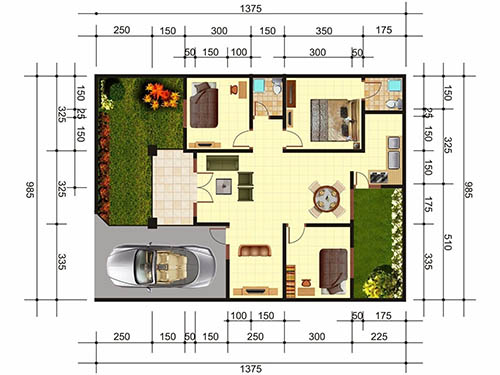 Detail Denah Rumah 3 Kamar Tidur Sederhana Nomer 44