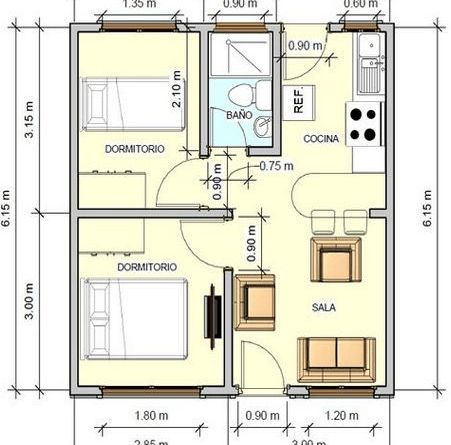 Detail Denah Rumah 36 Nomer 19