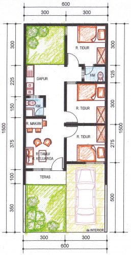 Detail Denah Rumah 36 Nomer 40