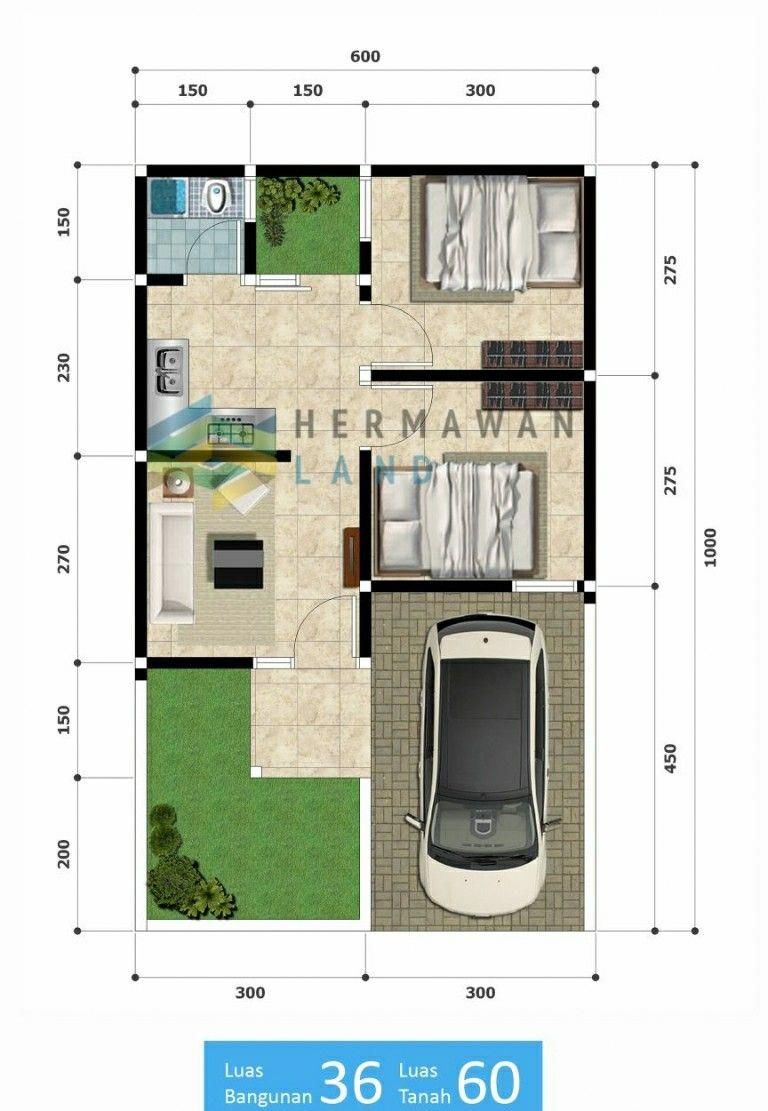 Detail Denah Rumah 36 60 Nomer 6