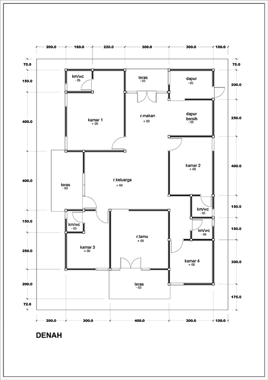 Detail Denah Rumah 8x14 3 Kamar Nomer 39