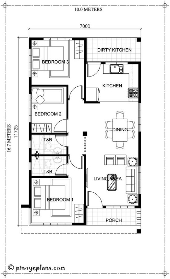 Detail Denah Rumah 8x14 4 Kamar Nomer 27