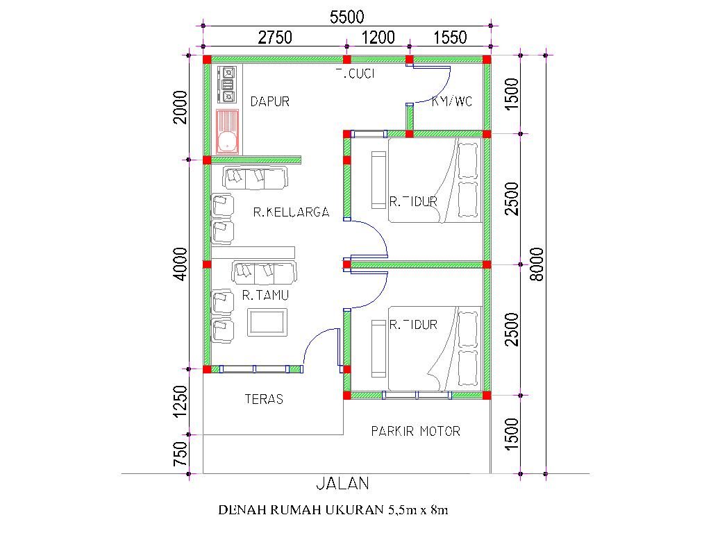 Detail Denah Rumah Dan Ukurannya Nomer 2