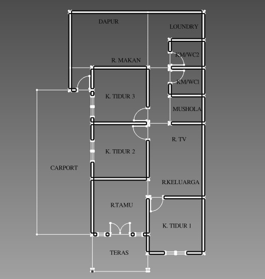 Detail Denah Rumah Dengan 2 Teras Nomer 49