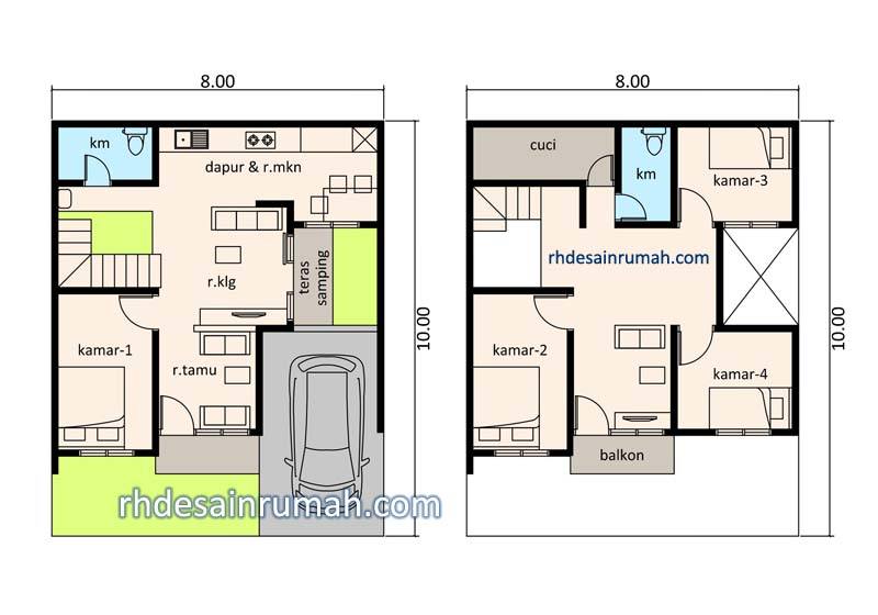 Detail Denah Rumah Dengan 2 Teras Nomer 8