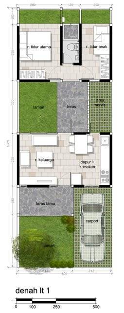 Detail Denah Rumah Dengan Taman Di Tengah Nomer 17