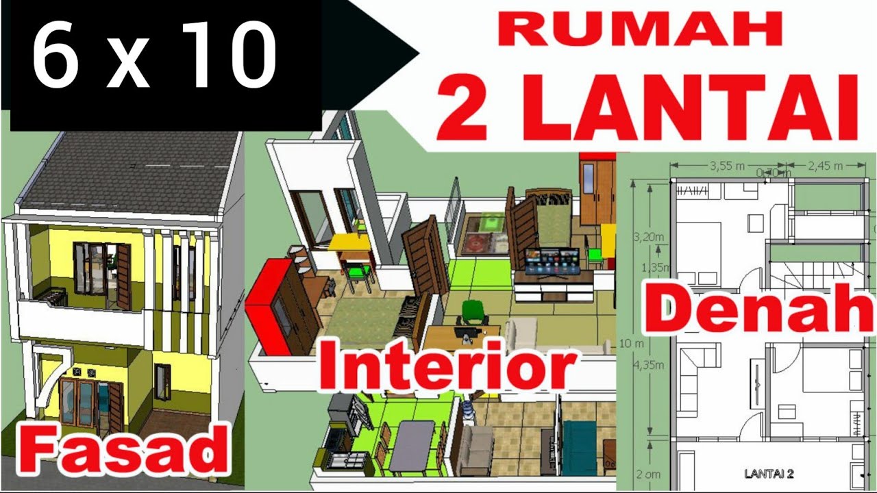 Detail Denah Rumah Dua Lantai Nomer 34