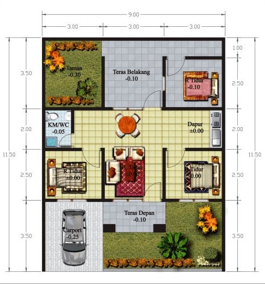 Detail Denah Rumah Gambar Ruang Nomer 18