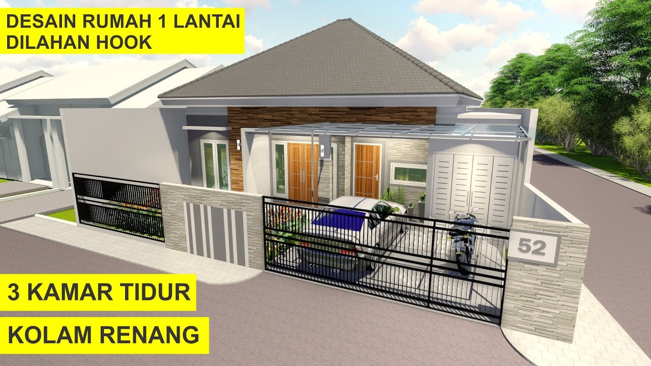 Detail Denah Rumah Hook 1 Lantai Nomer 25